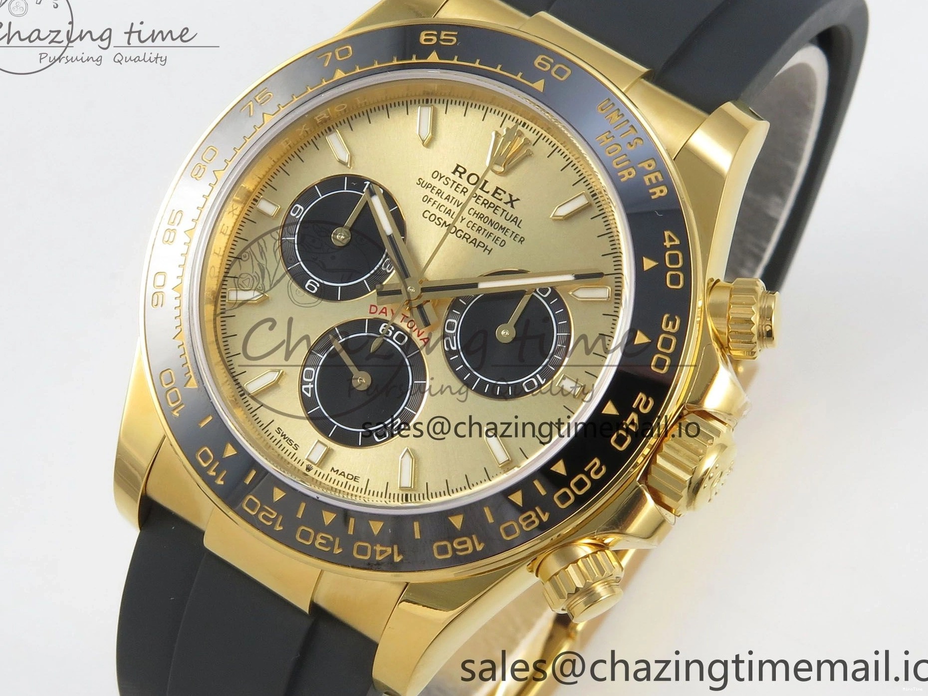 MiroTime 0524 Daytona 126518 VSF 1:1 Best Edition YG Black Dial on Oysterflex Strap VS4131 V2 (Weighted) Refined 329